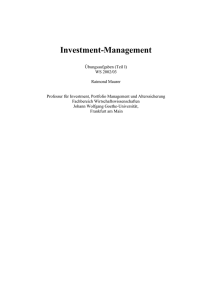 Investment-Management - Fachbereich Wirtschaftswissenschaften