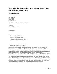 Vorteile der Migration von Visual Basic 6.0 auf Visual