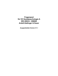 Fragenpool für VO Sozialpsychologie A WS 2003/4