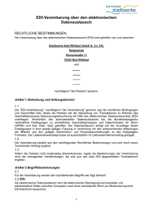 EDI-Vereinbarung - Stadtwerke Bad Wildbad