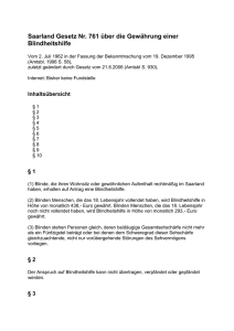 Saarland Gesetz Nr. 761 über die Gewährung einer Blindheitshilfe