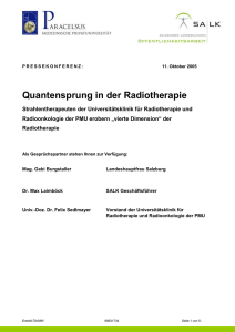 Quantensprung in der Radiotherapie