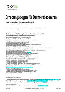 Erhebungsbogen Darmkrebszentren (Stand 15.10.2015)