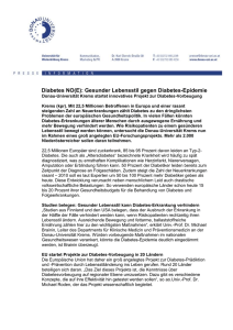 Donau-Universität Krems startet innovatives Projekt zur Diabetes