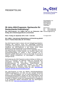 50 Jahre ASA-Programm. Nachwuchs für Deutschlands Entwicklung?