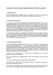 Richtlinien für die 32. Deutsche Meisterschaft der AK Ü55H im Jahr