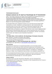 Campus Lectures am 19. April zur Psychologie