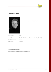 Thorsten Schmidt Qualifikations-Profil Geburtsjahr: 1960 Ausbildung