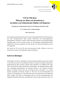 CfP 110331 - (FTVI) und die Fachtagung Rechtsinformatik