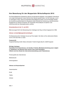 Jungunternehmen 2016 - Wuppertal Marketing GmbH