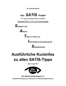 SATIS-Broschüre: Kurzinfos aller Tipps