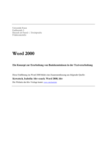 Word für Windows: - Universität Duisburg