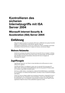 Einrichten von ISA Server als Standardgateway zum