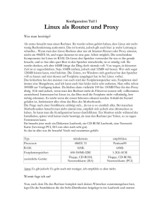 Konfiguration Teil 1 Linux als Router und Proxy