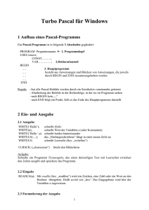 Turbo Pascal für Windows - Ihre Homepage bei Arcor