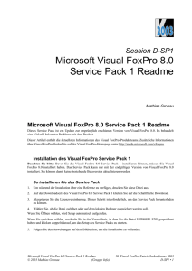 Microsoft Visual FoxPro 8.0 Service Pack 1 Readme