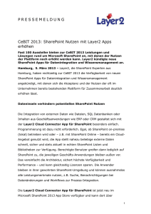 CeBIT 2013 - SharePoint Nutzen mit Layer2 Apps erhöhen