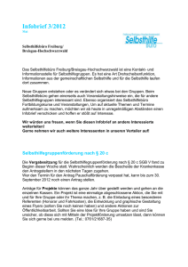 Infobrief 3/2012 - Selbsthilfebüro Freiburg / Breisgau