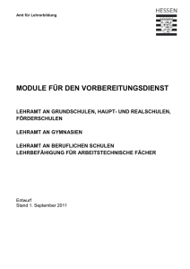 Modulbeschreibung alle Lehrämter/alle Fächer ab 01.011.2011..