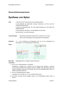 Synthese von Nylon - Fachdidaktik Chemie ETH