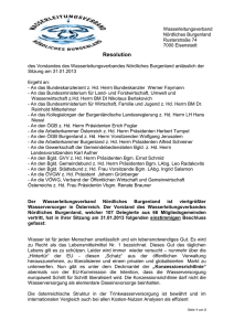 Resolution - Wasserleitungsverband Nördliches Burgenland