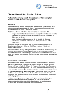 DOC 645 KB - Sophie und Karl Binding Stiftung