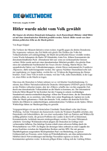 Hitler wurde nicht vom Volk gewählt