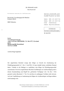Schriftsatz vom 20. Juli 2011 an das Verwaltungsgericht München
