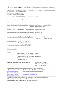 Grundwissen Algebra aus Klasse 6 - Franz