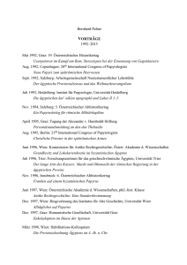 Vorträge - Institut für Alte Geschichte und Altertumskunde Papyrologie