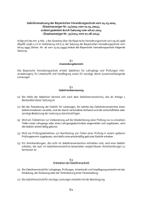 Gebührensatzung der Bayerischen Verwaltungsschule vom