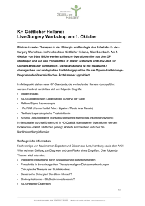 Live-Surgery Workshop am 1. Oktober