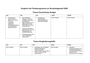 Synopse Bundestagswahlprogramme 2009