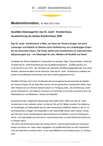 Medieninfo: Zertifizierung St. Josef-Krankenhaus