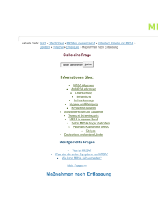 MRSA-net - Patienten/ Klienten mit MRSA