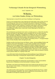 Verfassungs-Urkunde für das Königreich Württemberg,