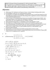 mathematik-klausur erwartungshorizont haupttermin 2008