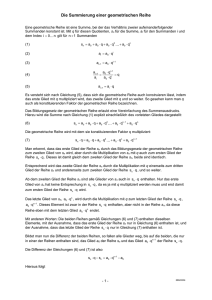 Die Summierung einer geometrischen Reihe Formel