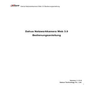 Dahua Network Camera Web3.0 Operation Manual V1