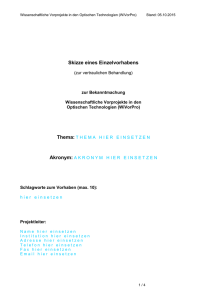 Skizzen Mustergliederung - Photonik Forschung Deutschland
