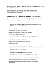Chirotherapie / Manuelle Medizin Fragebogen