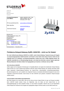 Fünfsterne-Hotspot-Gateway ZyXEL UAG4100 – nicht