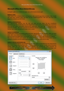 Microsoft Office Word Weiterführung Dokumentation