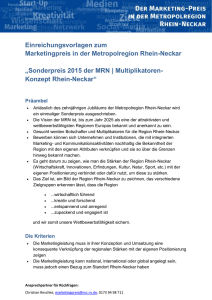 Sonderpreis 2015 der MRN | Multiplikatoren-Konzept Rhein