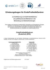 Erhebungsbogen für EndoProthetikZentren