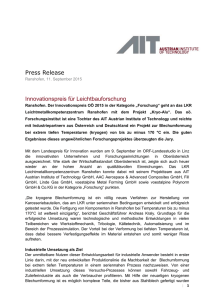 Pressetext - LKR Leichtmetallkompetenzzentrum Ranshofen GmbH
