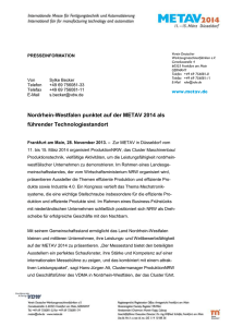 Nordrhein-Westfalen punktet auf der METAV 2014 als