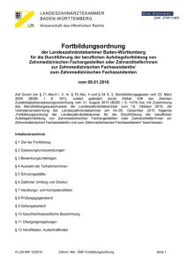 ZMF-Fortbildungsordnung - Landeszahnärztekammer Baden
