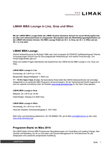 LIMAK MBA Lounge in Linz, Graz und Wien