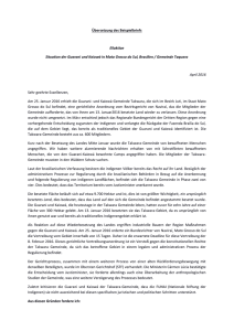 Übersetzung des Beispielbriefs Eilaktion Situation der Guarani und